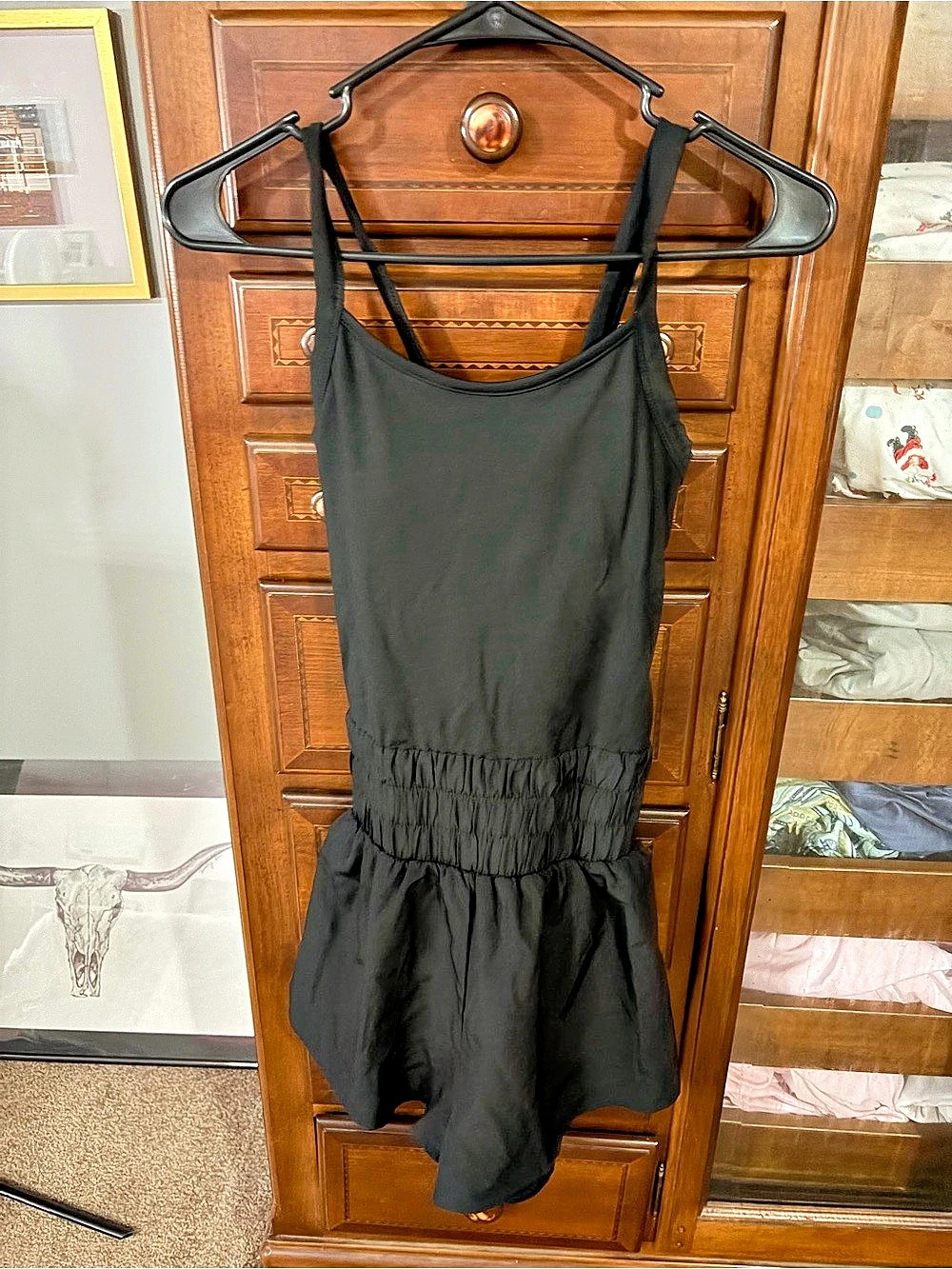 Pink Lily Black Romper